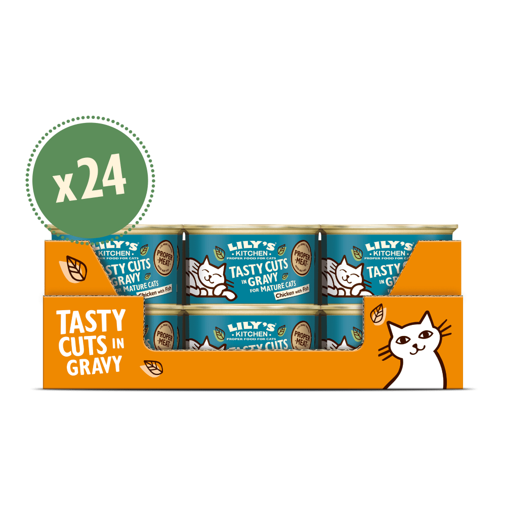 Chicken with Fish Tasty Cuts in Gravy for Senior Cats (24 x 85g)